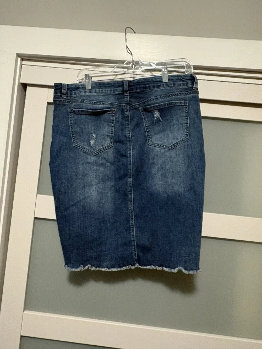 ONE5ONE One 5 One Distressed Denim Jean Skirt sz XL  EUC - Picture 3 of 3